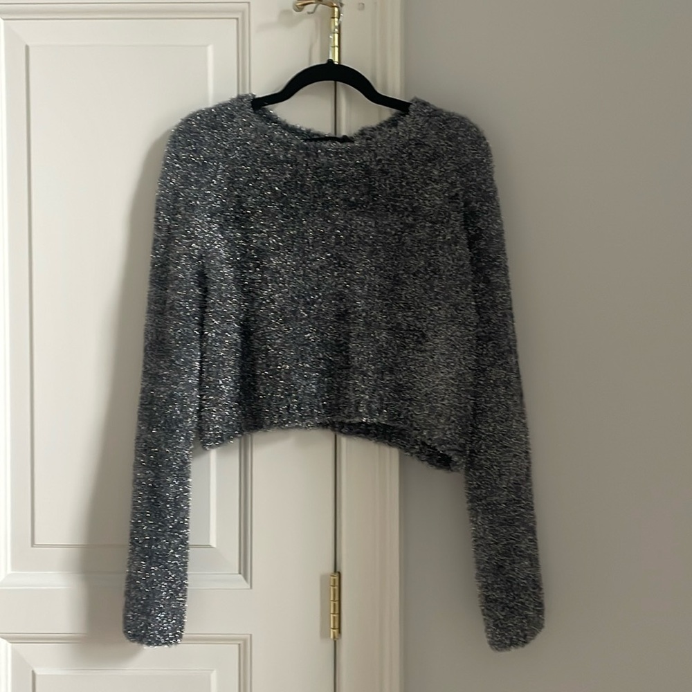 All saints silver/grey sparkle sweater size M